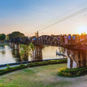 The Kanchanaburi Bridge over River Kwai journey takes you back to the World War II era
