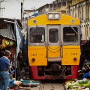 Amphawa floating market tour and Risky Market