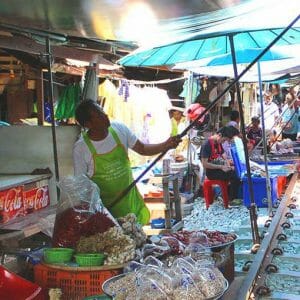 Amphawa floating market tour and Risky Market