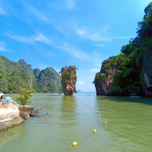 The Famous James Bond Island - Ko Tapu's Legendary Limestone Tower Rising from Phang Nga Bay's Crystal-Clear Waters